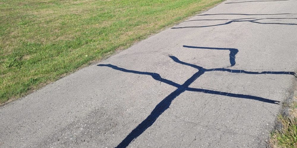 View asphalt crack repair project in Canton